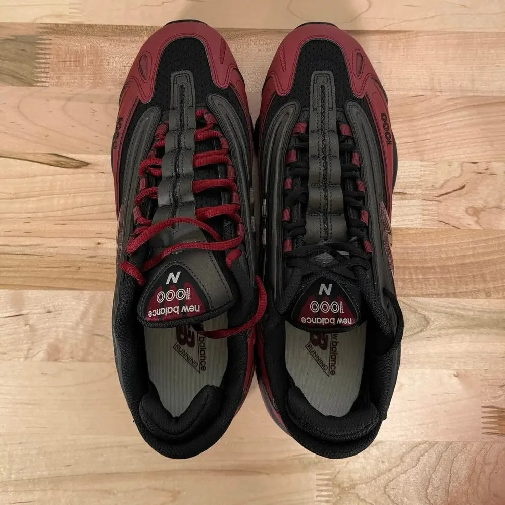 New Balance 1000 Red Black Running Sneakers Mens Size 11